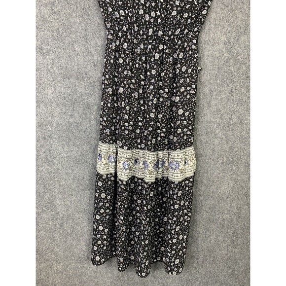 Knox Rose Maxi Boho Gypsy Dress Ruffles Tie & Tassel Black White Sz M - Picture 9 of 10